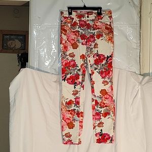 Anthropologie Floral Women Jeans - Red, Pink, Orange